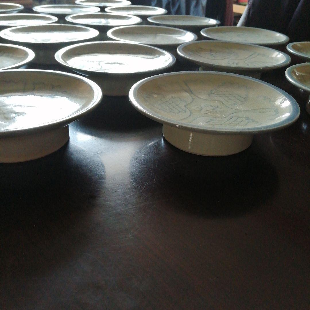 瀬戸焼　加藤華仙　御深井高台皿　19枚　16.5cm