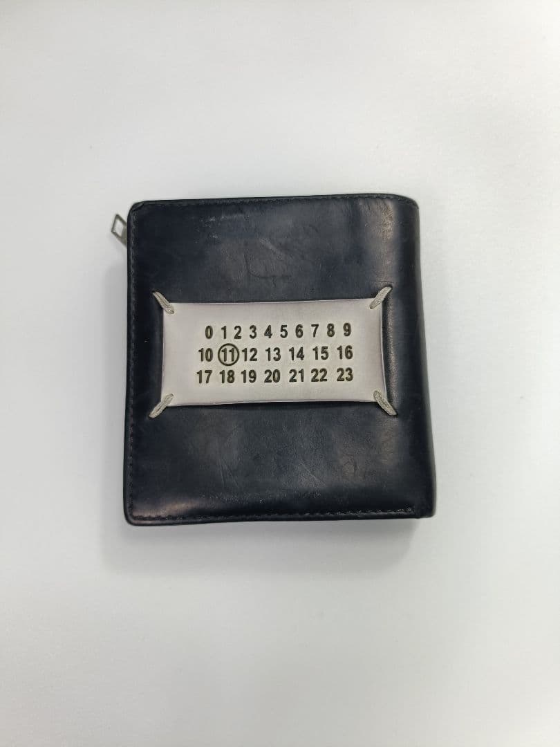 Maison Margiela レザー ペイント ロゴ 二つ折り 財布
