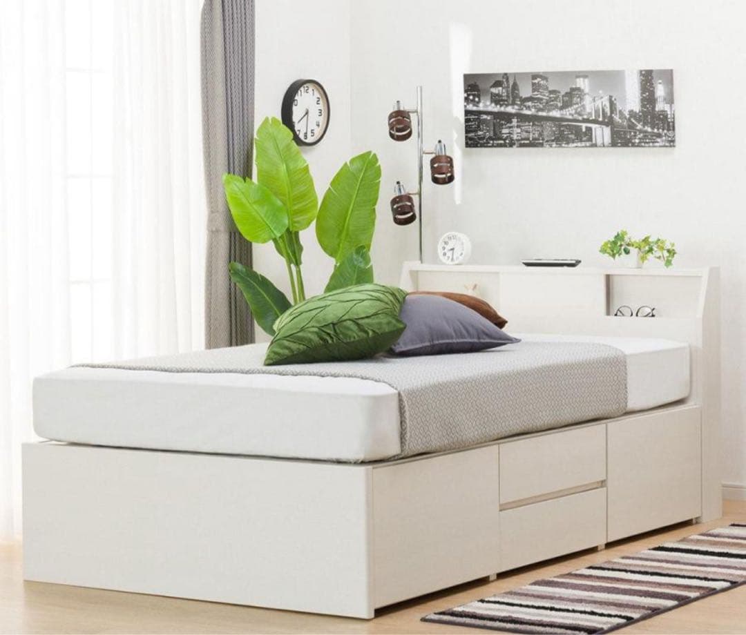 ニトリ　ダブルサイズ　ベッドフレーム　大容量収納　コンセント　指定地域送料無料