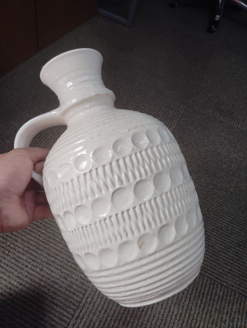 西ドイツ製　アンティークの陶器製の花瓶　一輪挿し　フラワーベース　ビンテージ