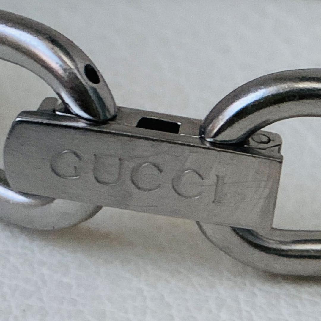 稼働品 グッチ 時計 バングル 1500L ピンク シェル スクエア GUCC