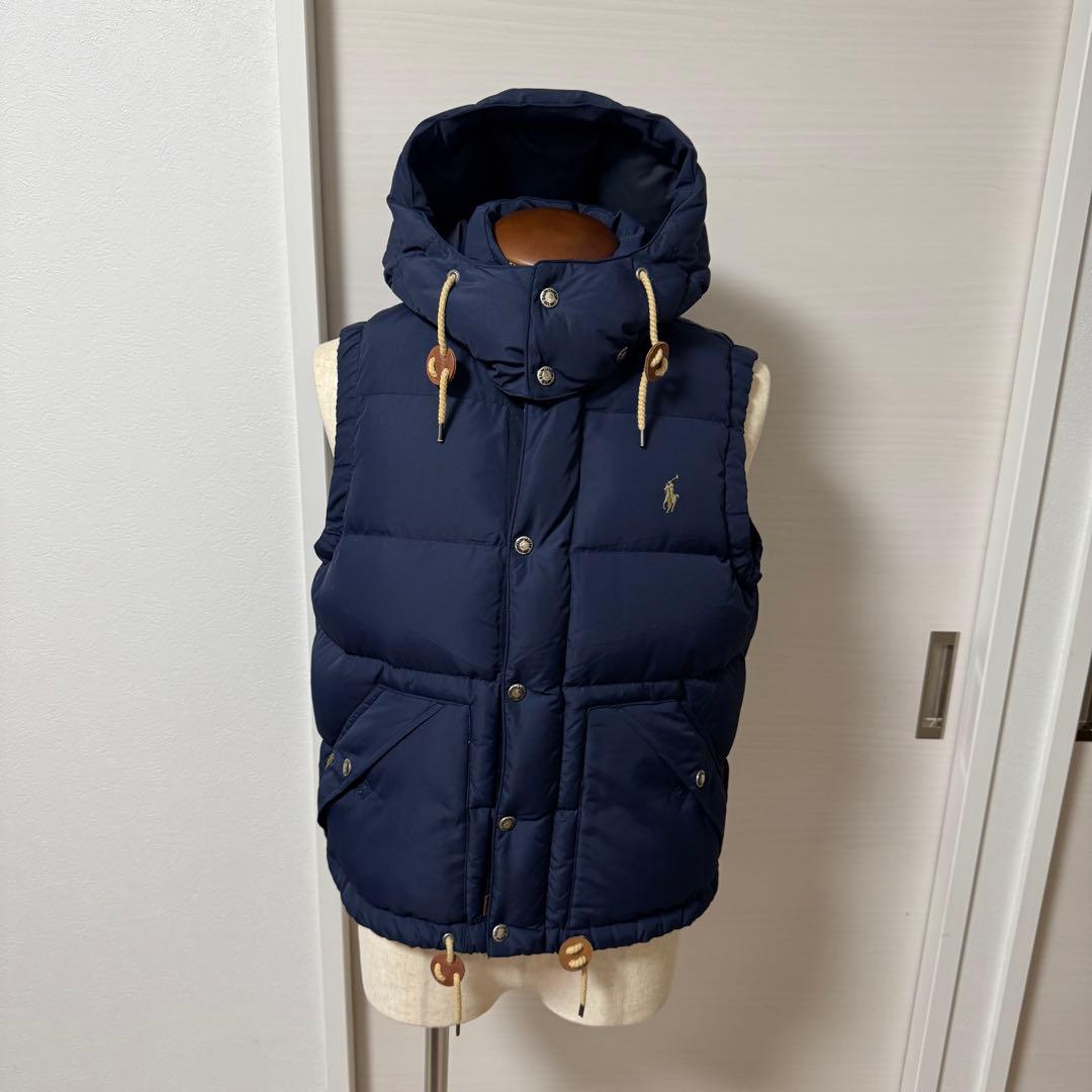 【レディース】【美品】サイズL ポロ　ラルフローレン ダウンベスト　ネイビー