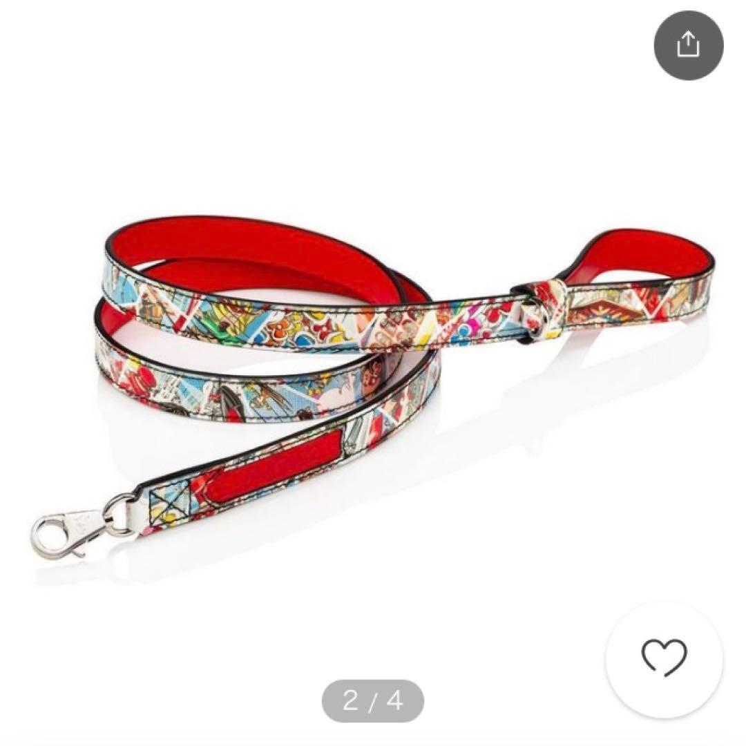 Christian Louboutin レザー犬リーシュとハーネスのセットS