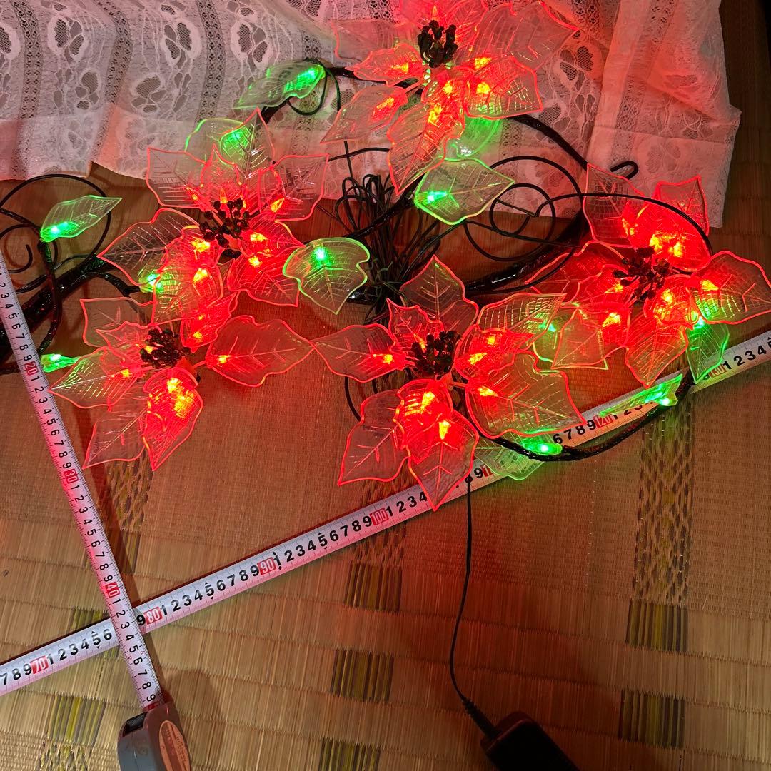 LEDポインセチア アラベスク 約2.5メートル