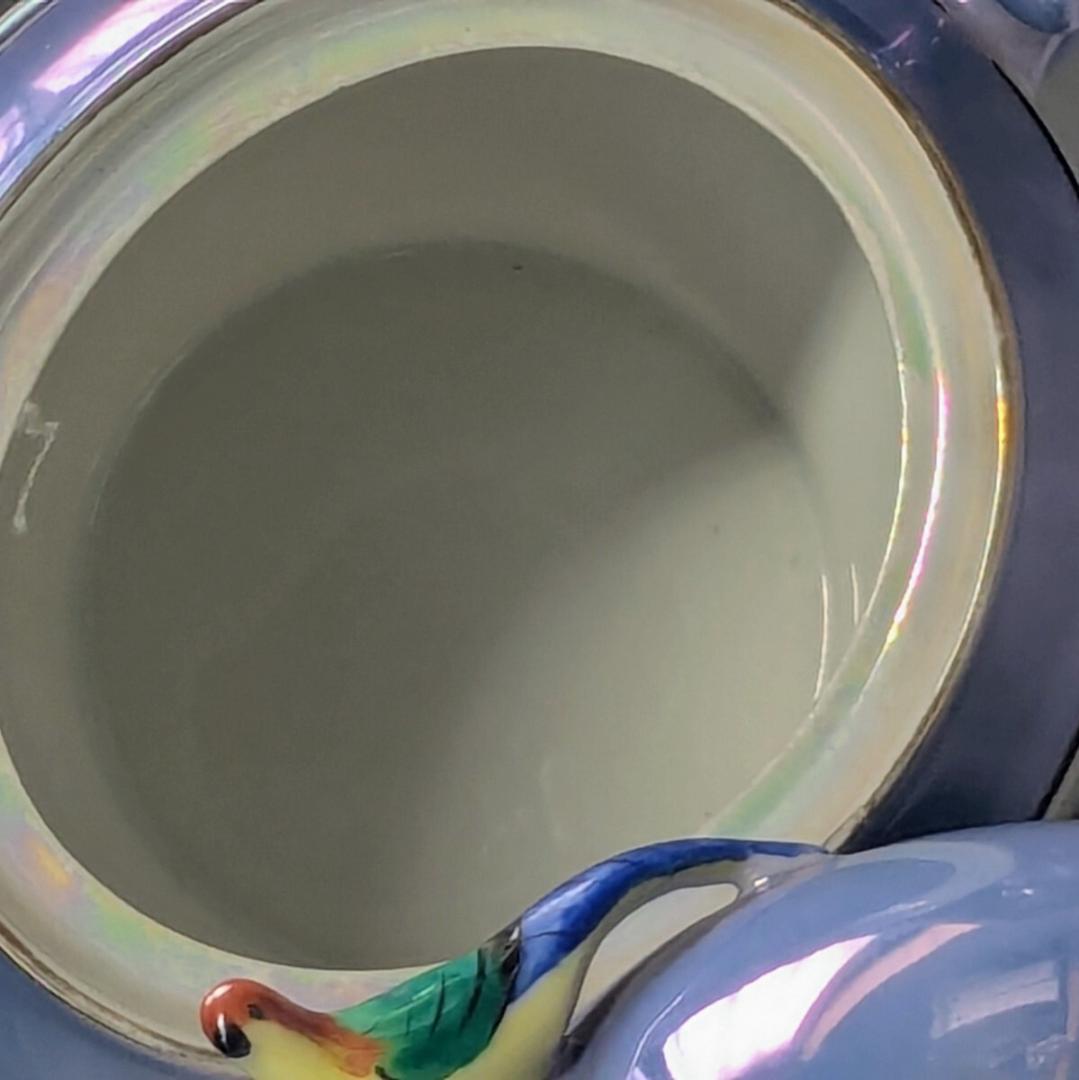 オールドノリタケ アールデコ期大銘品 シリルシー 鳥フィギュリン摘シュガーポット