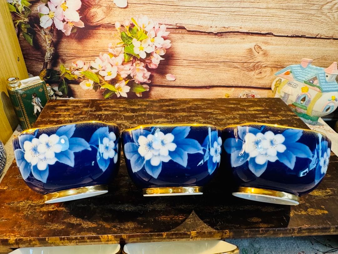 乃りたけ 金彩瑠璃色 小鉢 ５つセット