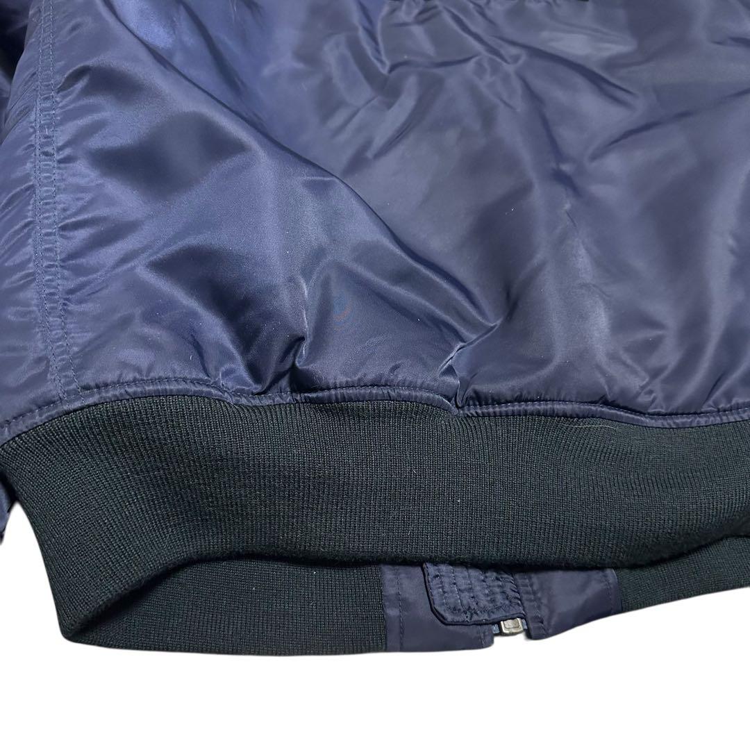 アヴィレックス　MA-1 ワッペン　裏地総柄　フライトジャケット　ネイビー　L