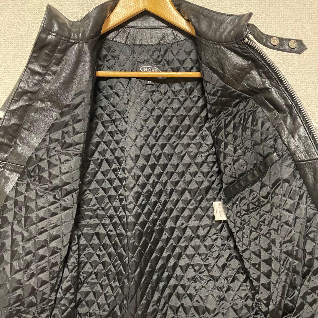 Horn Works 本革　シングルライダースジャケット　サイズS