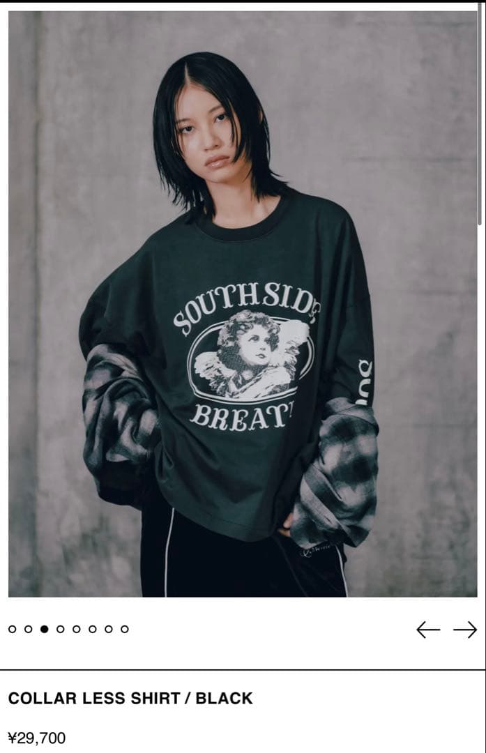 BREATH BADHOP COLLARLESS SHIRT/BLK M 新品