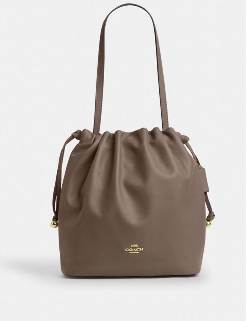 COACH ブラウン ドローストリングトートバッグ