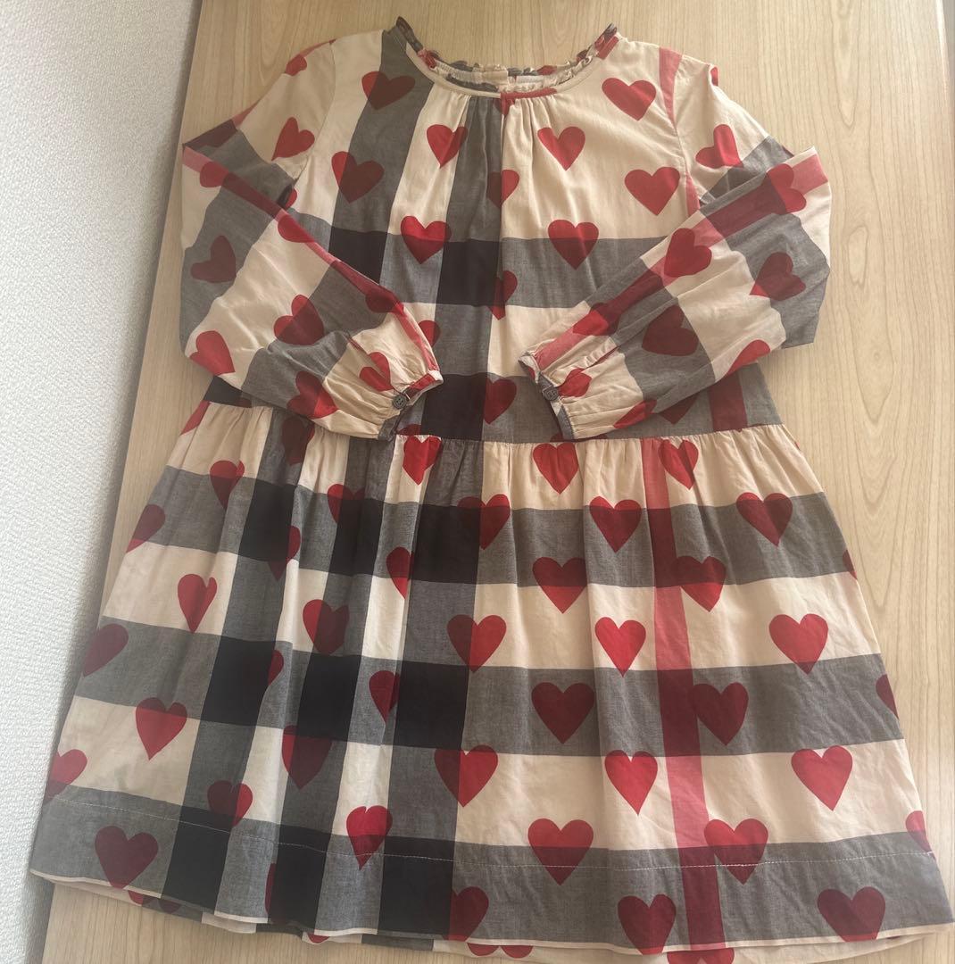 BURBERRY ハート柄 長袖ワンピース 110