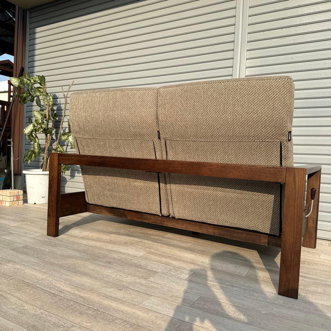 karimoku 現行品　リクライニングソファ　2人掛けソファ　オットマン付き