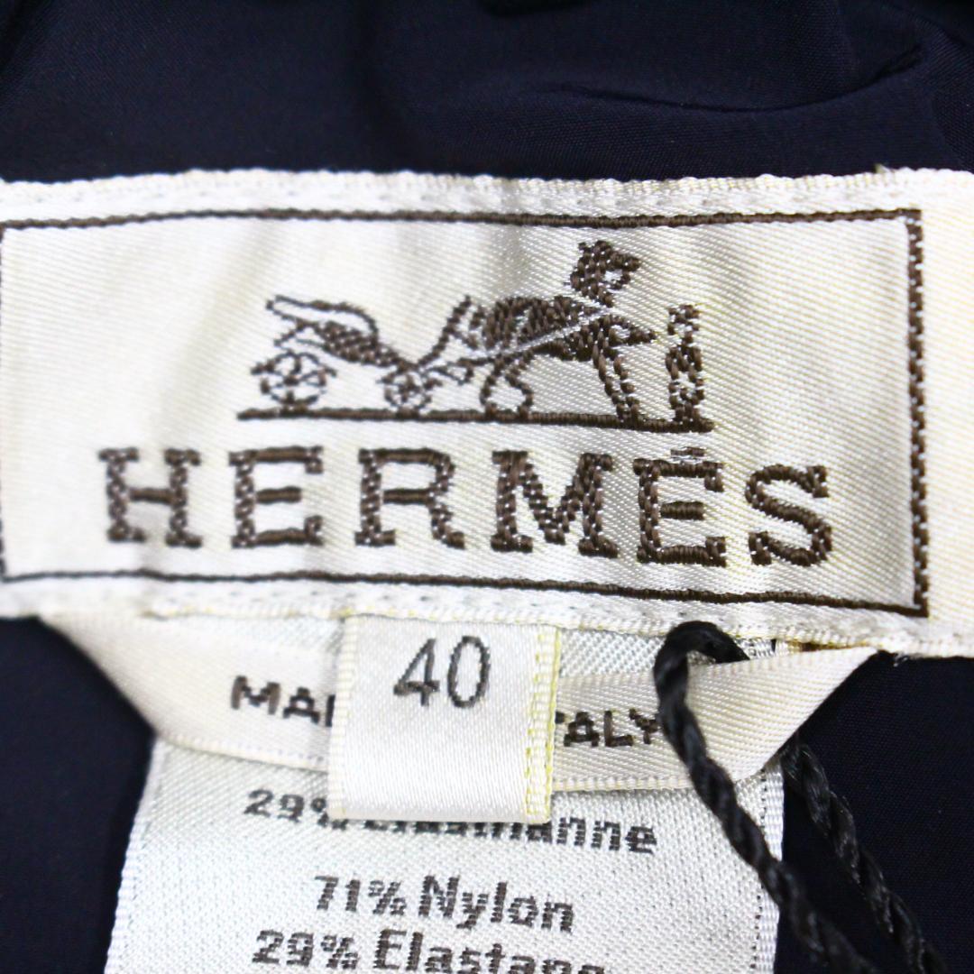 ◇HERMES メンズ ナイロンパンツ ネイビーブラック