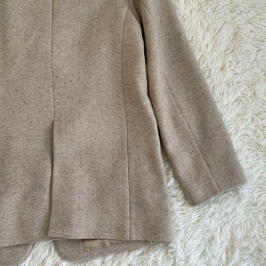 ✨美品✨フレームワーク シングルジャケットコート シルク混 ヘリンボーン