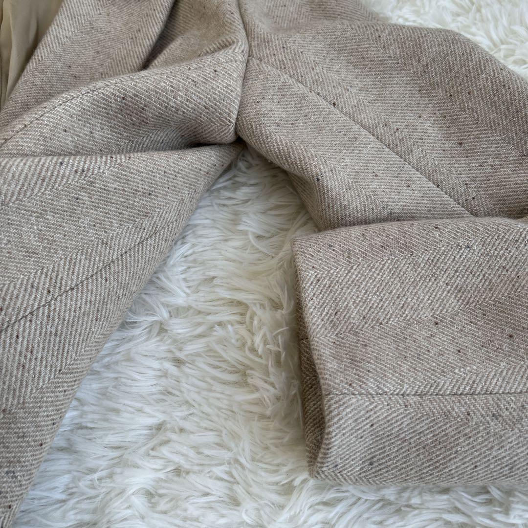 ✨美品✨フレームワーク シングルジャケットコート シルク混 ヘリンボーン