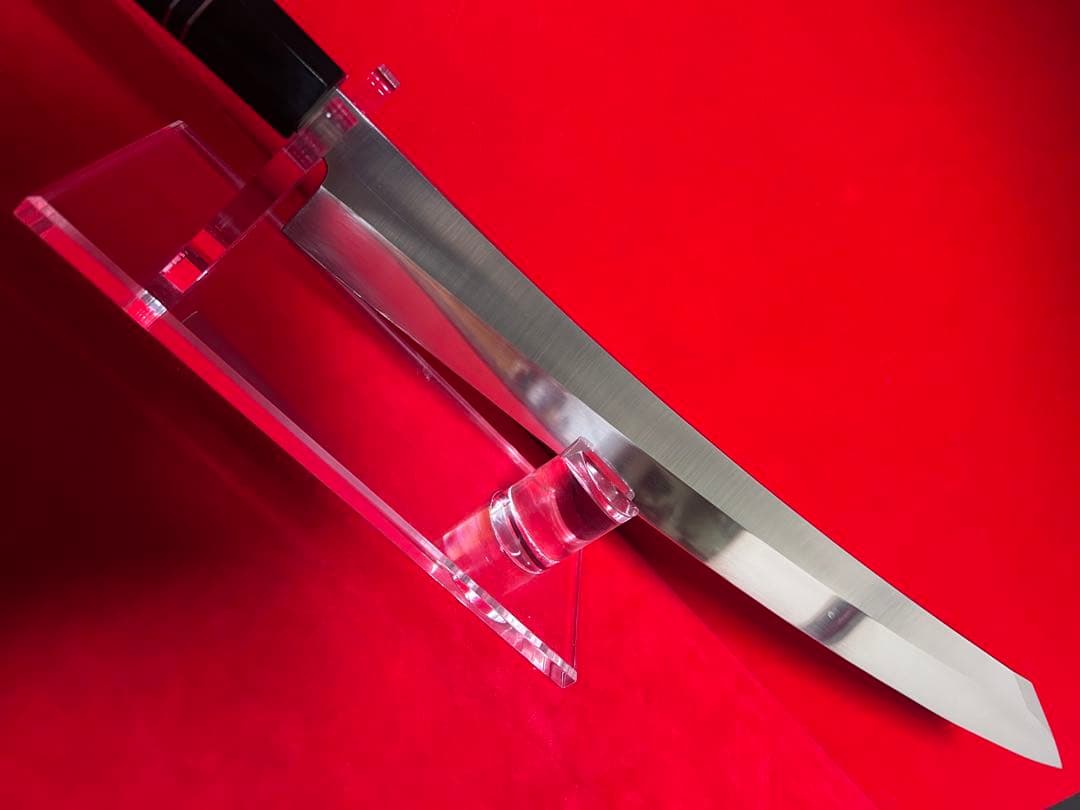 01527 包丁　剣型切付　尺ニ　ヘアライン仕上げ　切味抜群　箱付　未使用品