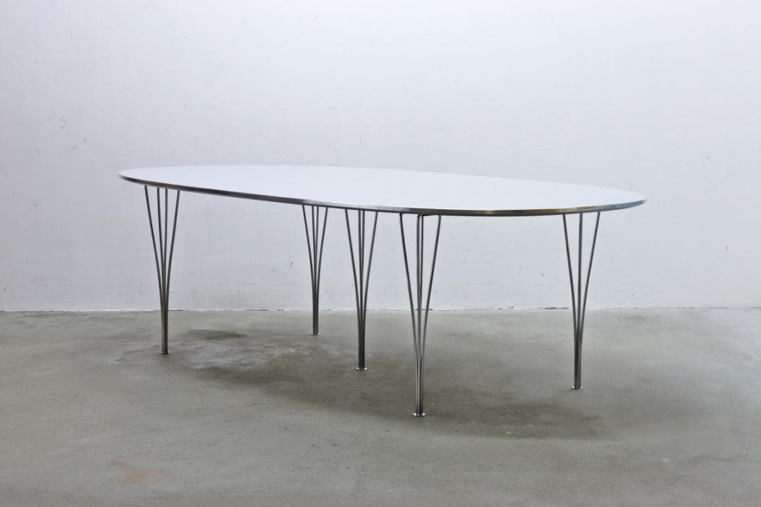 フリッツハンセン W2400 Bテーブル グレー スーパー楕円 北欧 デンマーク