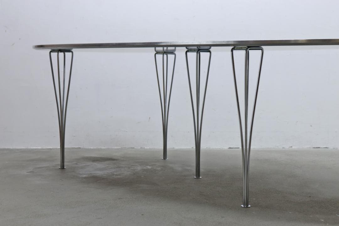 フリッツハンセン W2400 Bテーブル グレー スーパー楕円 北欧 デンマーク