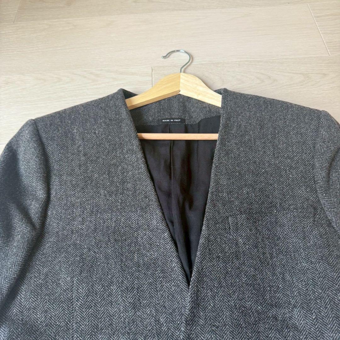 【高年式美品】ジバンシー　ノーカラーコート ヘリンボーン 13aw リカルド期