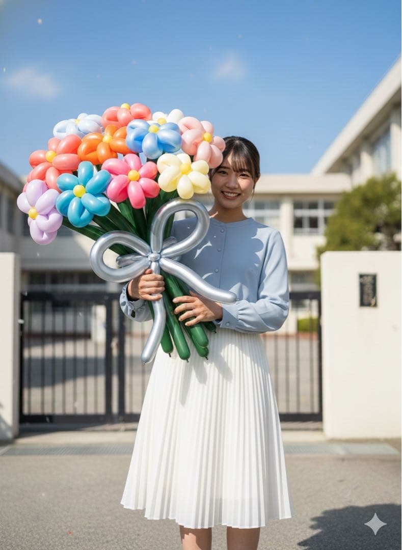 花束バルーン　12本バルーンブーケ　卒業・入学・誕生日やお祝いに
