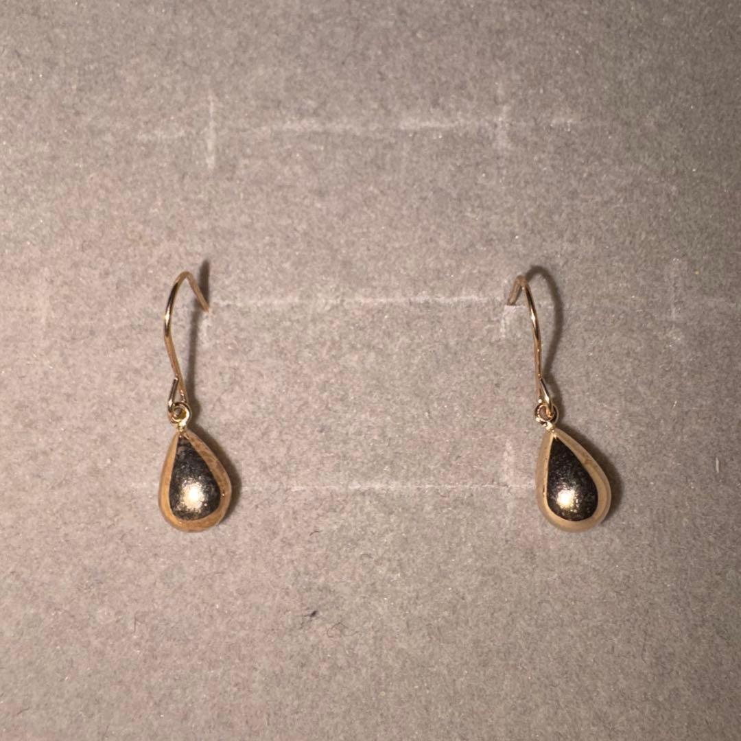 新品 ジュエリーTSUTSUMI 地金ピアス フックピアス しずくピアス k10
