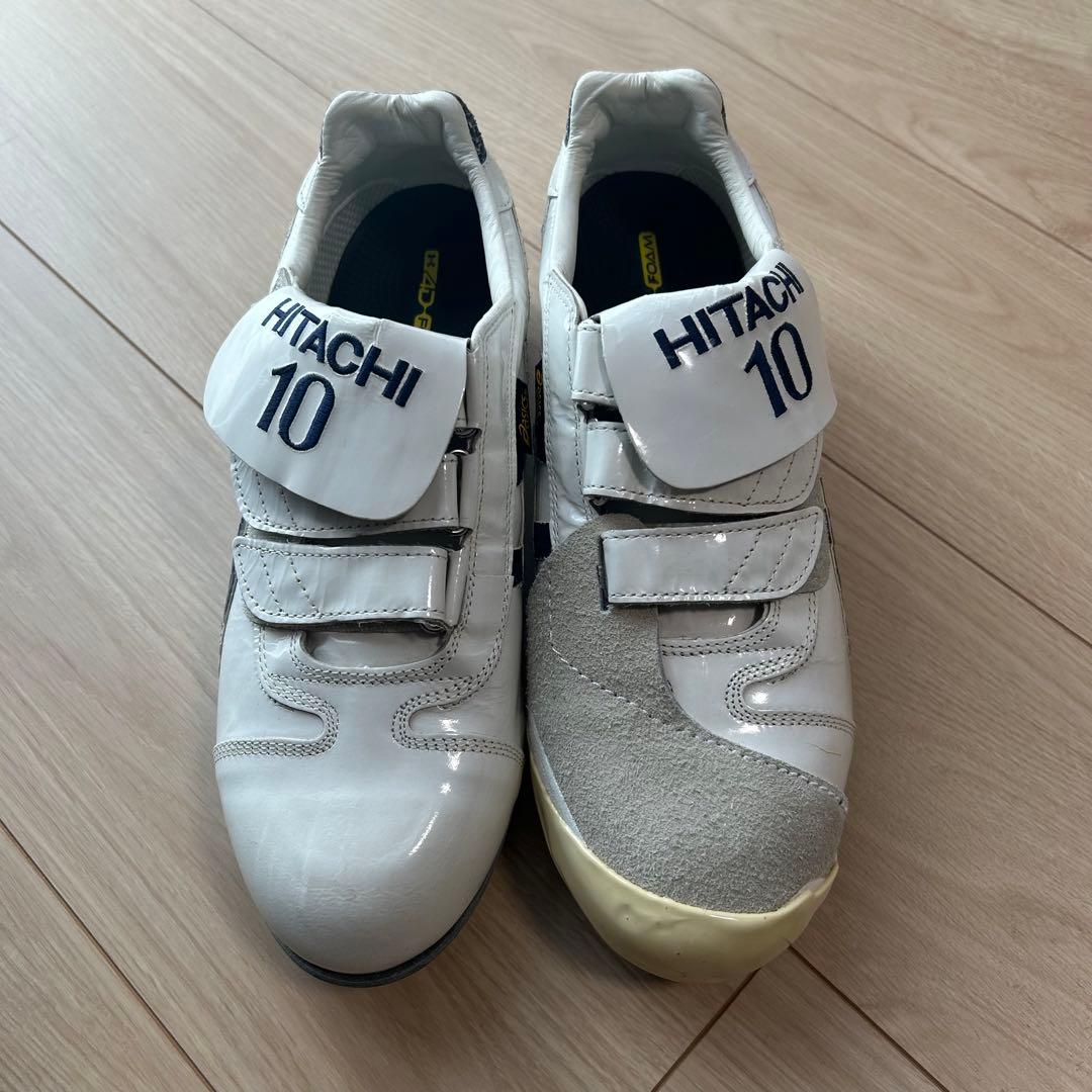 アシックス スパイク 投手用 左投 P革付 ホワイト