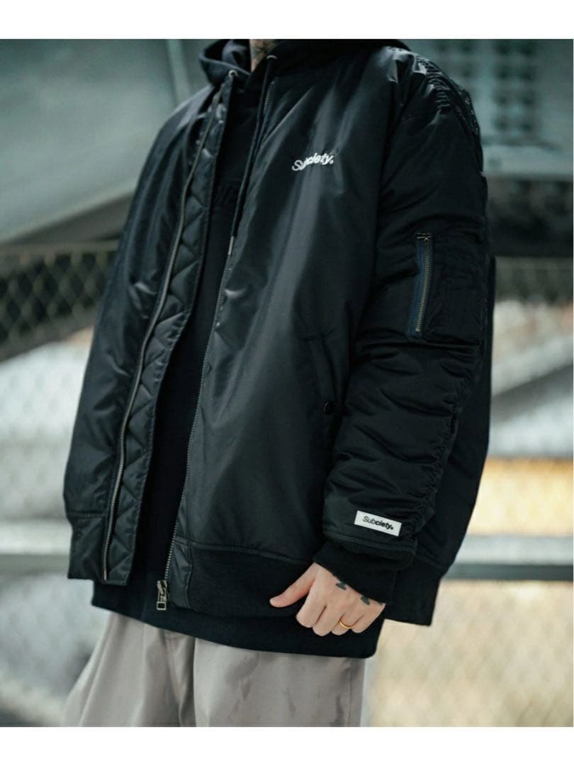 Subciety ブラック ジャンパー・ブルゾン　MA-1