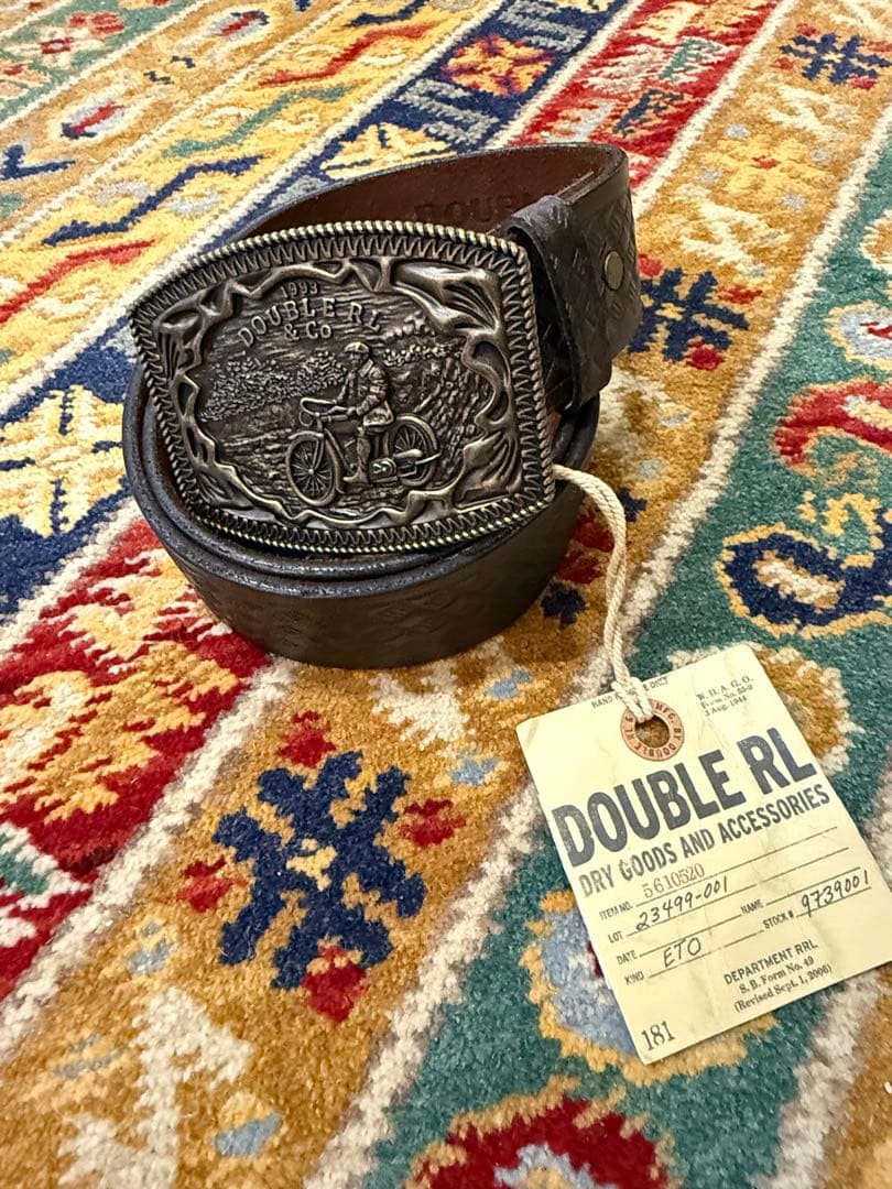 新品*RRL*バスケットウィーブエンボスド レザー ベルト *　W32