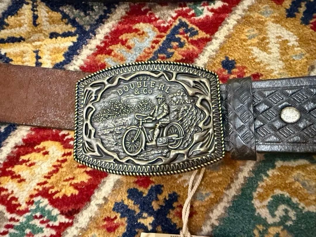 新品*RRL*バスケットウィーブエンボスド レザー ベルト *　W32