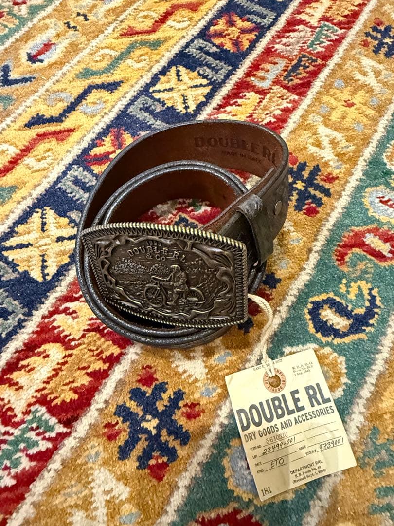 新品*RRL*バスケットウィーブエンボスド レザー ベルト *　W32