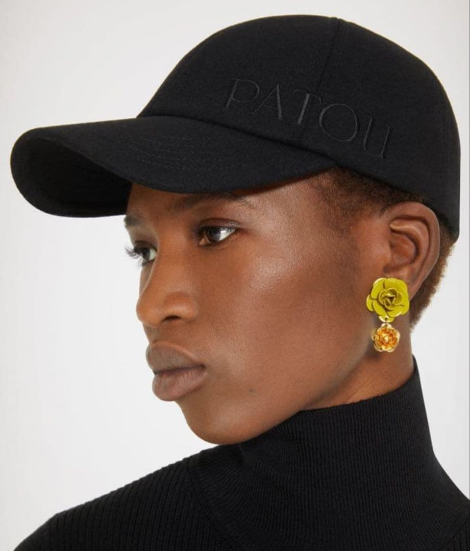 パトゥ PATOU 帽子 ウール ベースボール キャップ　ブラック