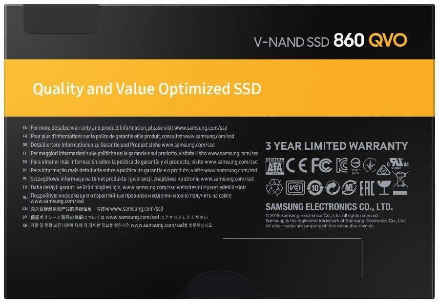 Samsung 860 QVO 1TB SATA 2.5 内蔵 SSD 使用少⑭