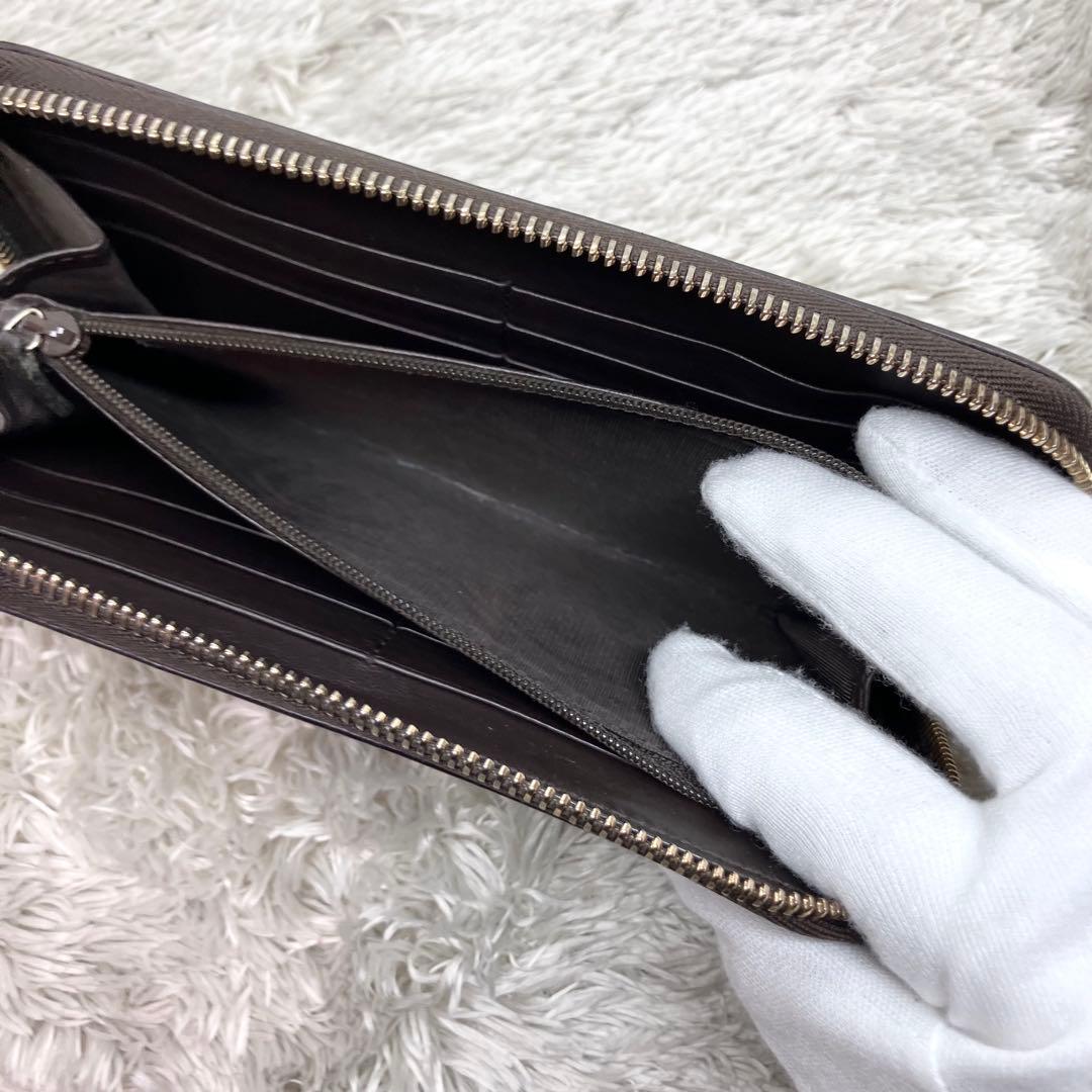 美品✨GUCCI マイクロシマ プレートロゴ GG ラウンドジップ