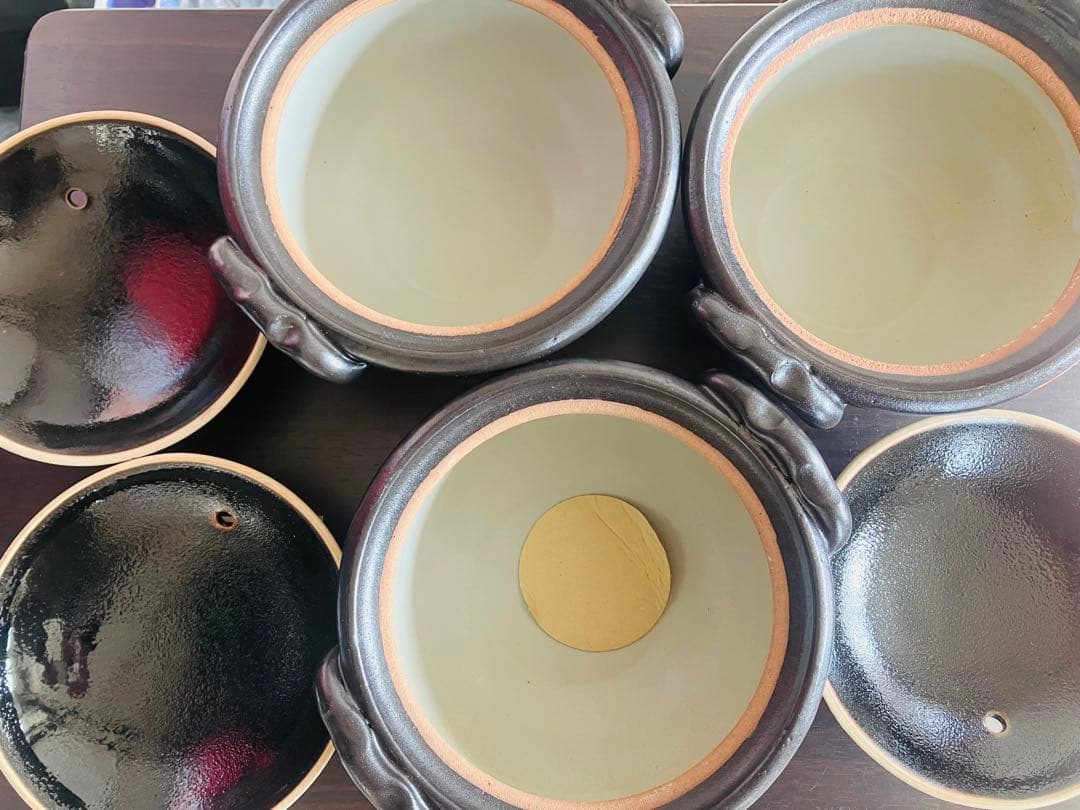 ☆未使用☆萬古焼　柚子天目　小鍋　5号 3個セット