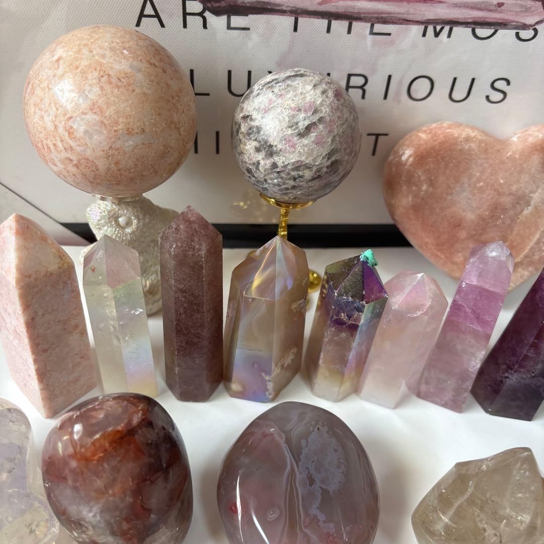 最終値下げ天然石 大量 セット スフィア ポイント 置物