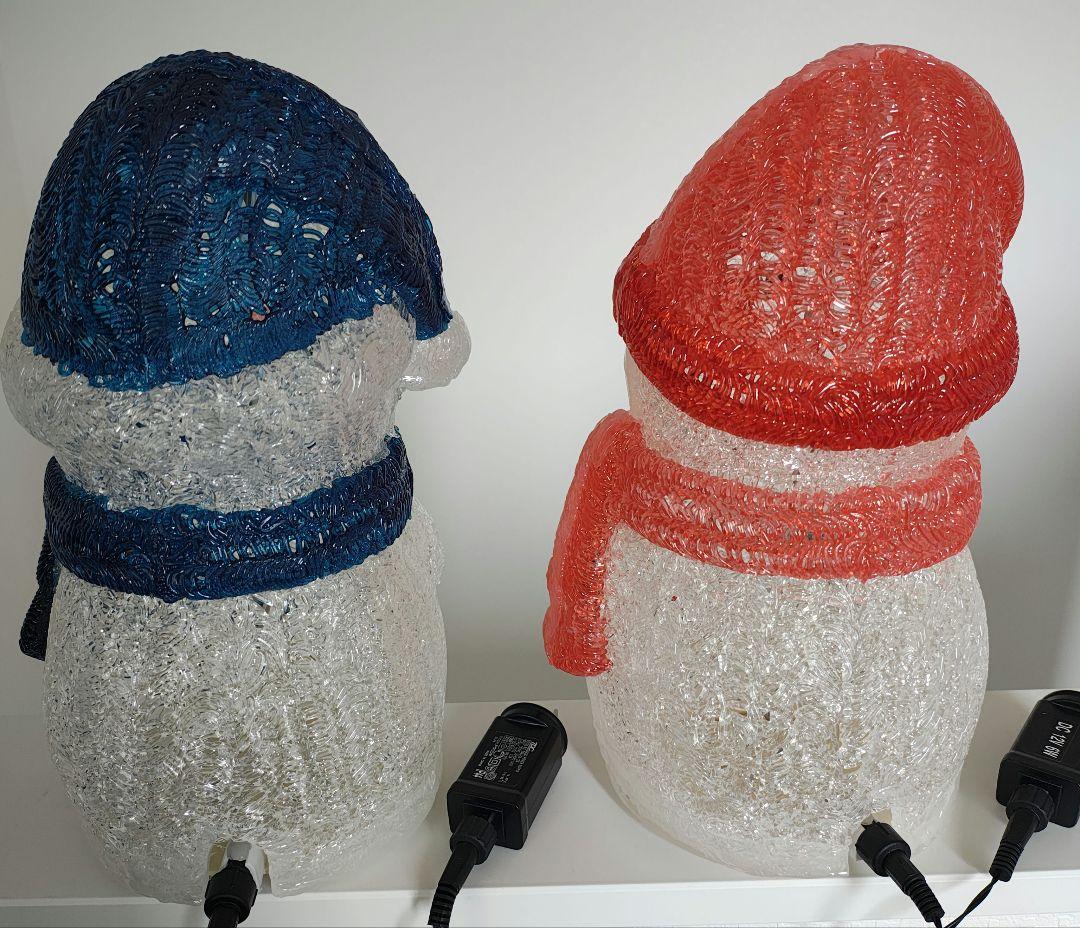 雪だるまの電飾装飾品（青・赤）　LEDブリリアントモチーフライト