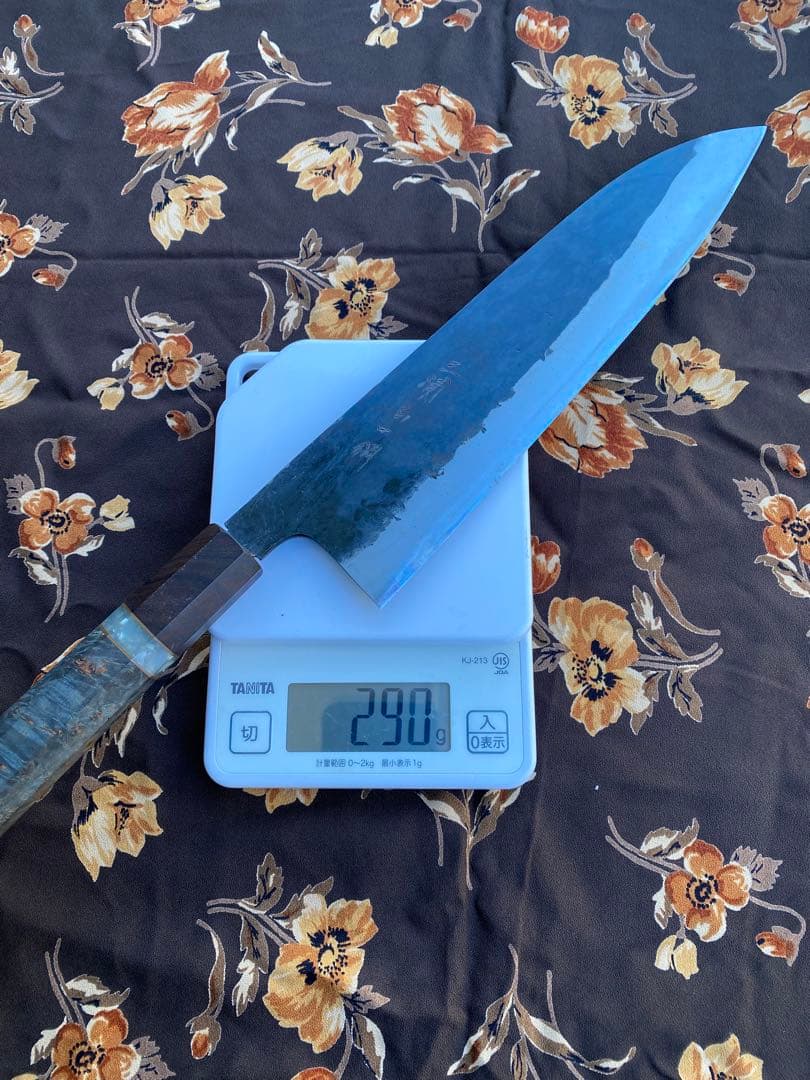 三浦刃物 白一鋼 黒打 牛刀270mm スタビイライズウッド柄