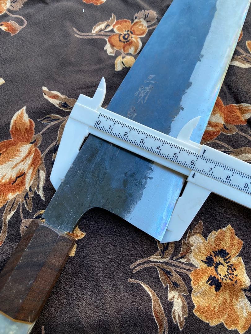 三浦刃物 白一鋼 黒打 牛刀270mm スタビイライズウッド柄