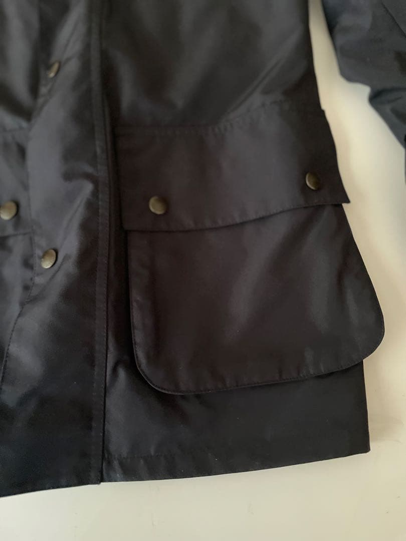 ポールスチュアート　ネイビー ナイロン ジャケット 羊革襟ウールインナー付き　L