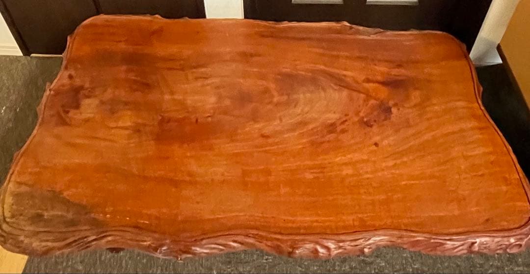 送料込‼️ ヴィンテージ　無垢材　一枚板　ウォールナット　座卓　テーブル　ちゃぶ台