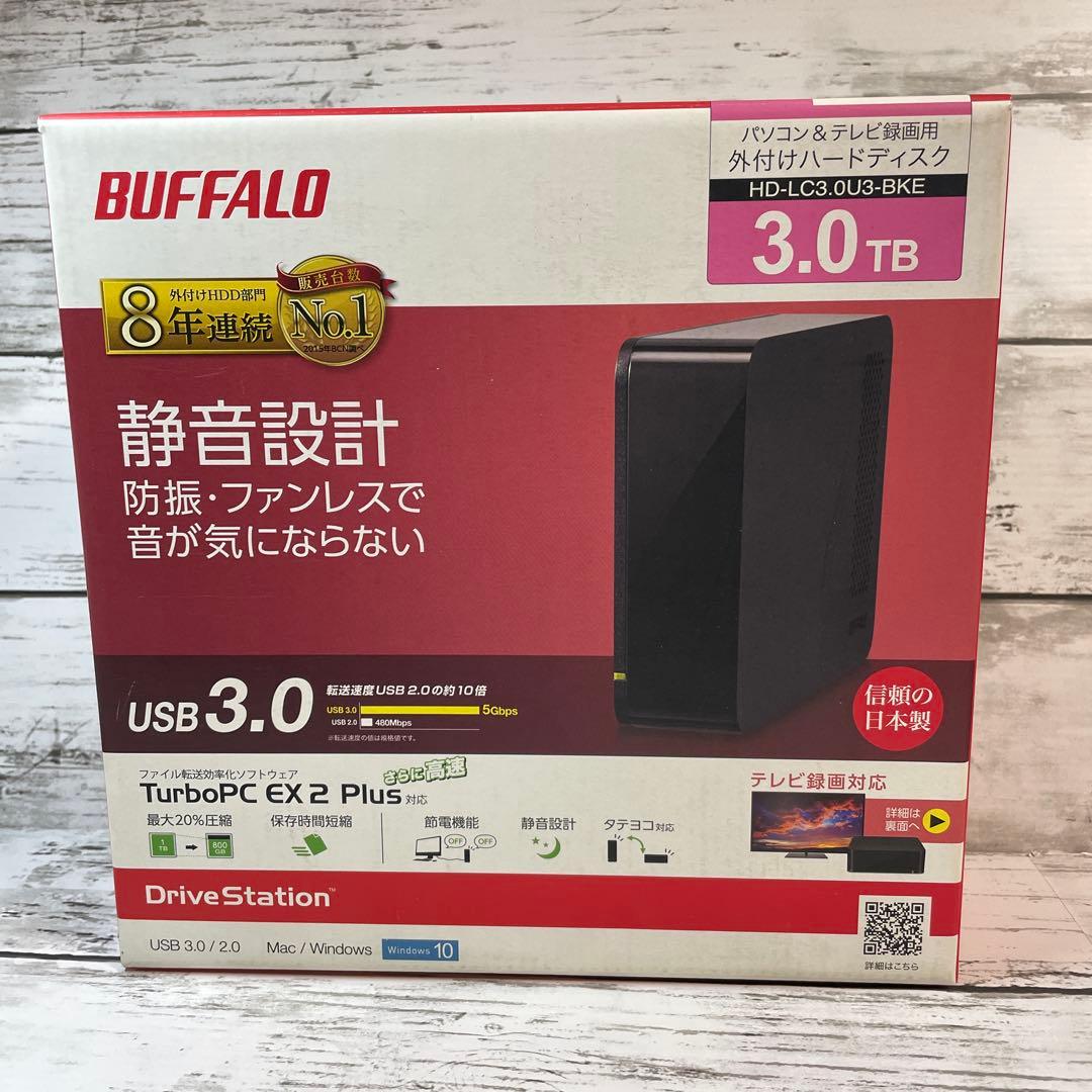 BUFFALO 外付けハードディスク HD-LC3.0U3-BKF 3.0TB②