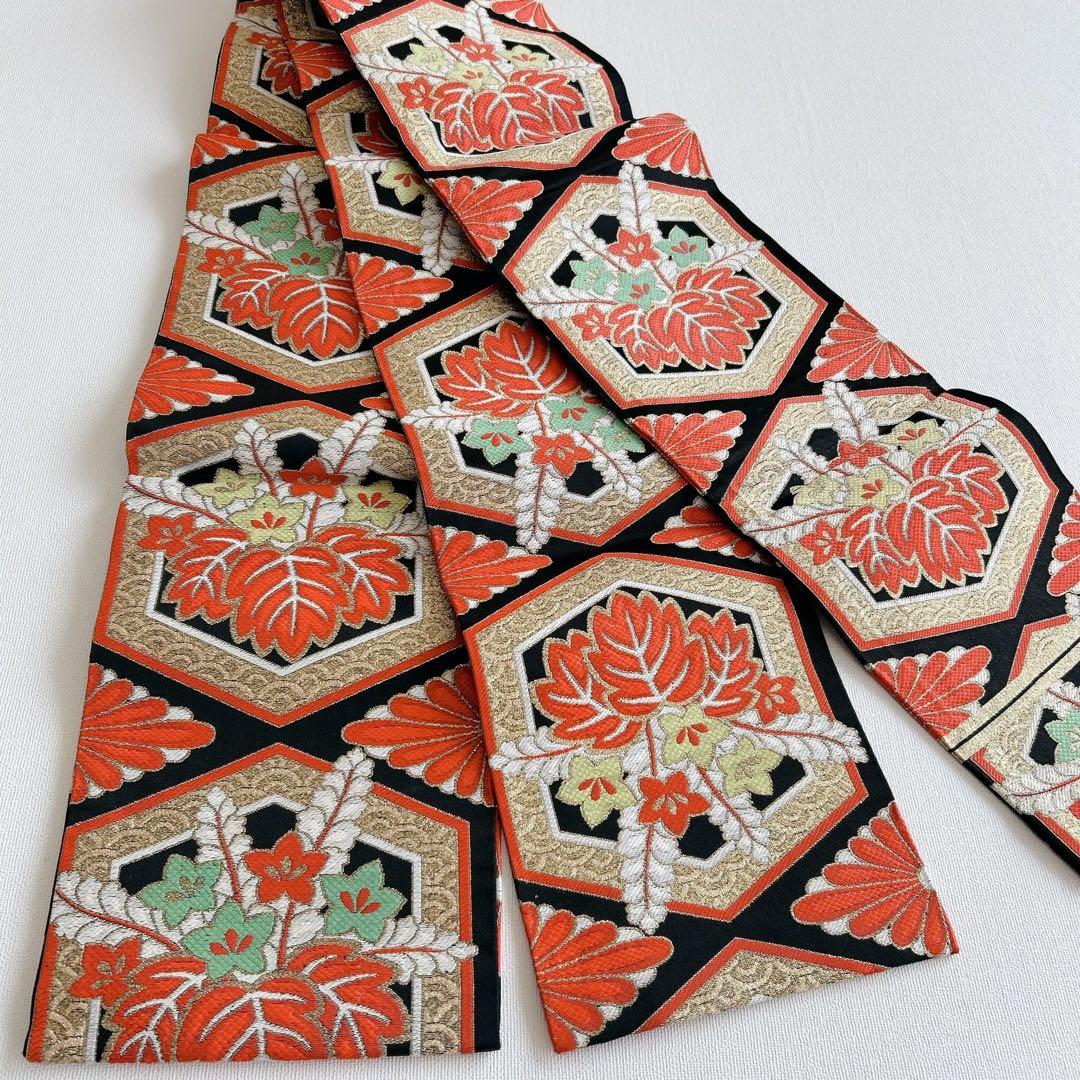 フルセット 七五三 7歳女の子 長着＆長襦袢＆帯＆小物　赤地　のし柄　毬　扇子