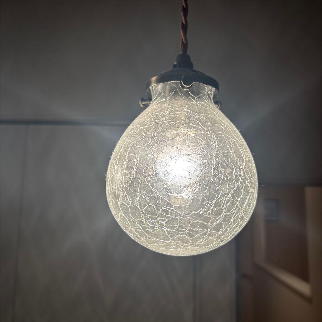 ま*★様 クラックガラス ペンダントライト 3灯