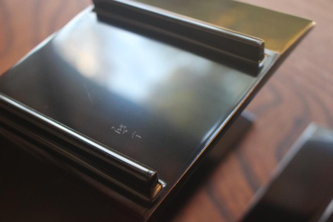 デッドストック！上質黒漆に極上綿毛沈金の映える銘々皿5点（検輪島塗菓子皿小皿