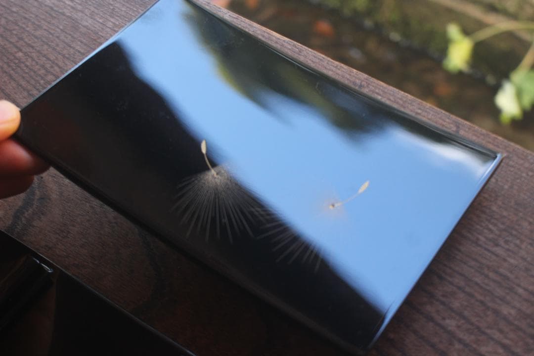 デッドストック！上質黒漆に極上綿毛沈金の映える銘々皿5点（検輪島塗菓子皿小皿