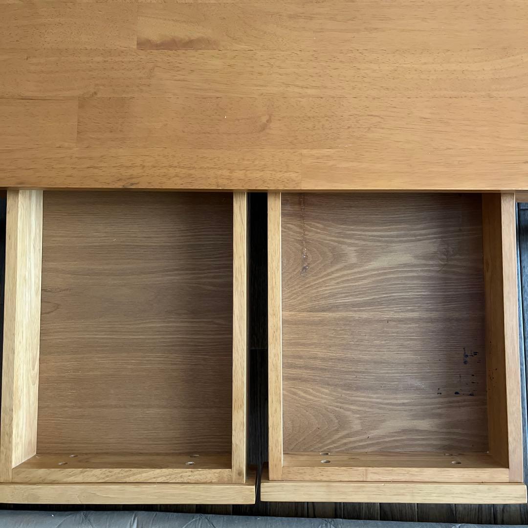 木製ローテーブル 引き出し付き