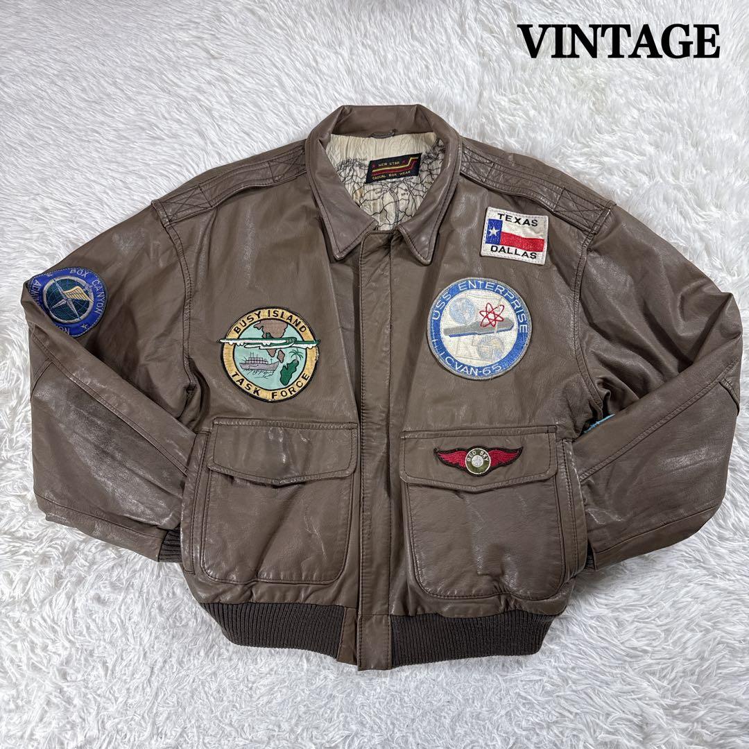 【ヴィンテージ】A-2 G-1 レザージャケット フライトジャケット ワッペン