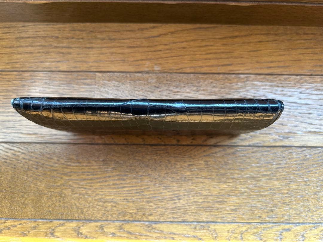 クロコダイルレザー 長財布 ブラック