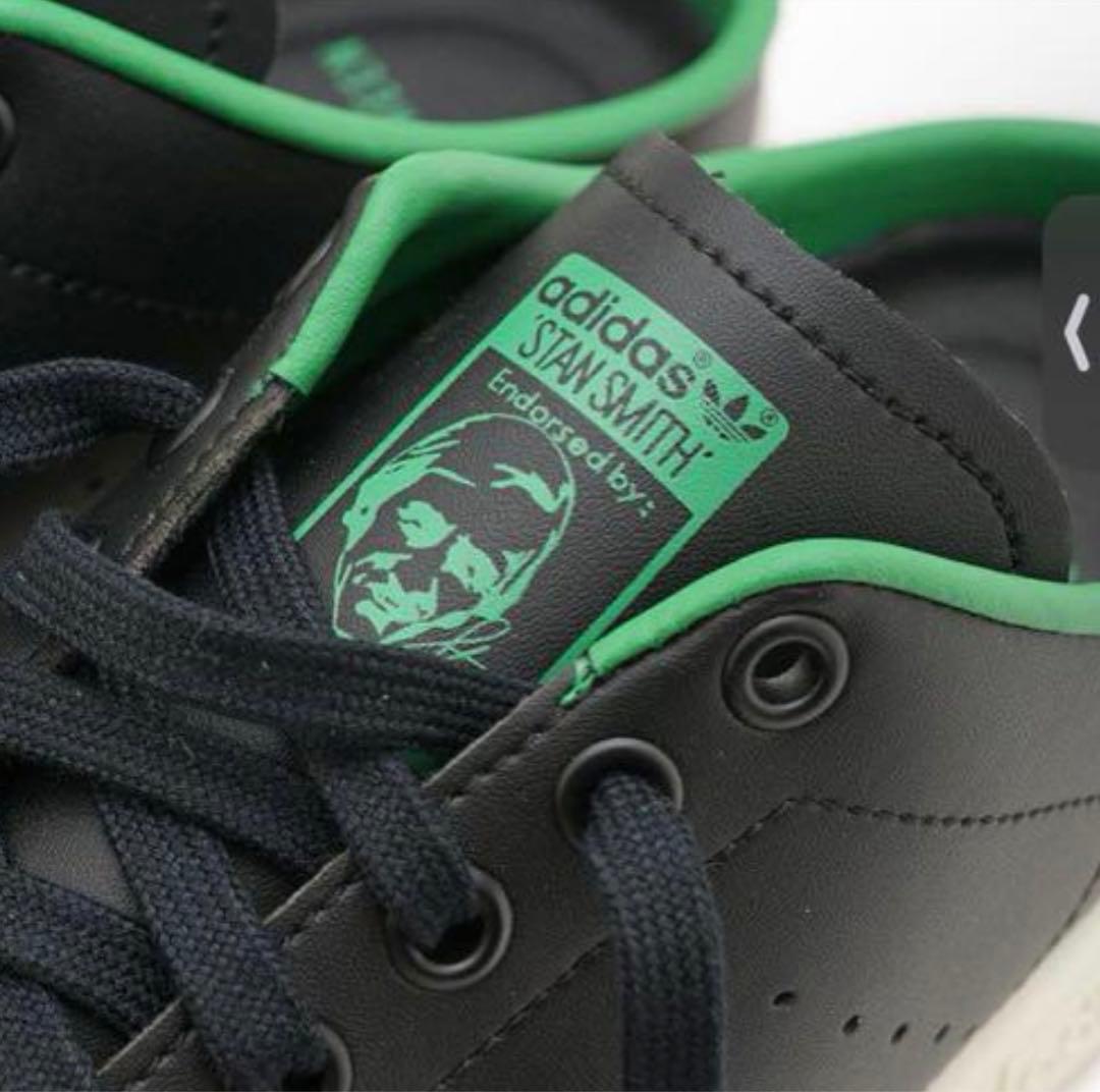 【新品未使用】アディダスタンスミスミュール黒ブラック妊婦マタニティ緑グリーン