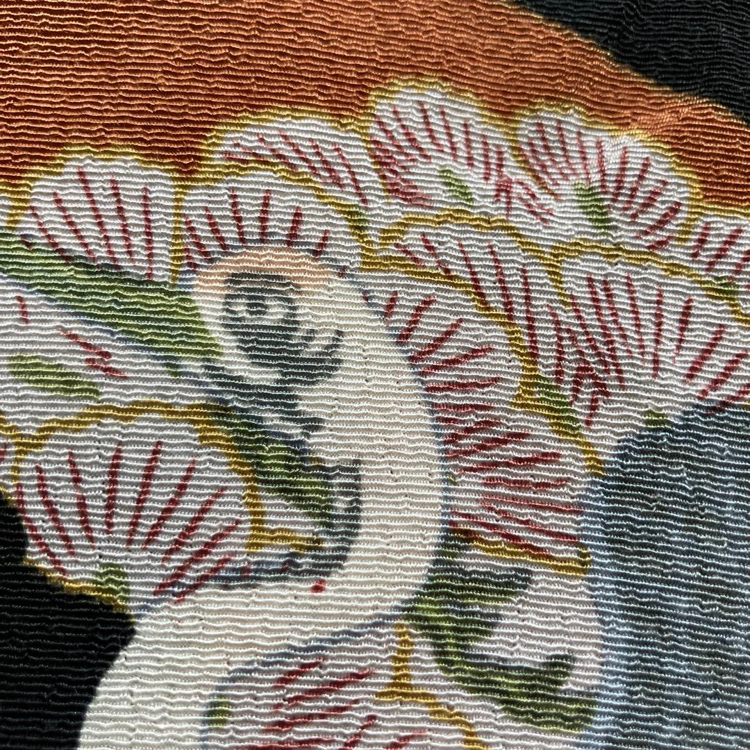 スカジャン　リバーシブル　花旅楽団　レーヨン　壁縮緬　東洲斎写楽　和柄　兜　鶴